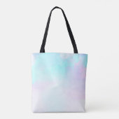 Modernes Pastellblau und Lila Aquarellmonogramm Tasche (Rückseite)