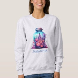 Modernes pastellblaues und pastellrosa Halloween-P Sweatshirt