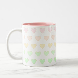 Modernes Pastellfarben-Hermuster auf Weiß Zweifarbige Tasse