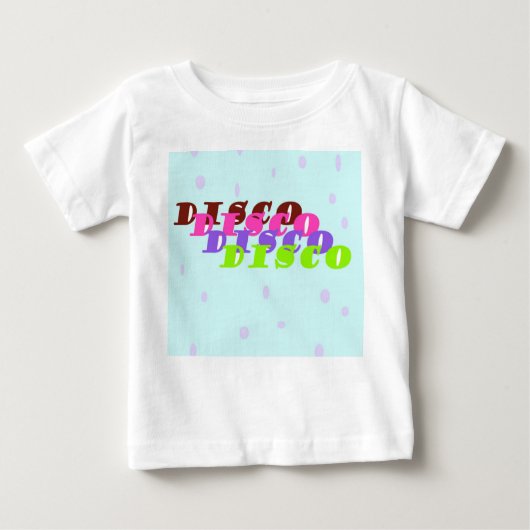Modernes, pastellfarbenes Disco-Design Baby T-shirt (Vorderseite)