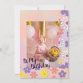 Modernes pastellfarbenes Foto Geburtskarte Ankündigung (Vorderseite)