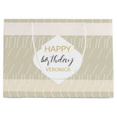 Modernes, pastellfarbenes geometrisches Monogramm Große Geschenktüte (Vorderseite)