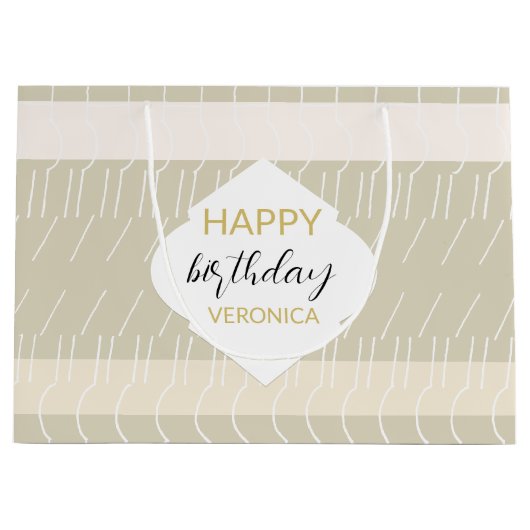 Modernes, pastellfarbenes geometrisches Monogramm Große Geschenktüte (Vorderseite)