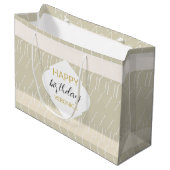 Modernes, pastellfarbenes geometrisches Monogramm Große Geschenktüte (Vorderseite Schrägansicht)