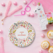 Modernes, pastellfarbenes, grafisches Schmetterlin Pappteller (Party)