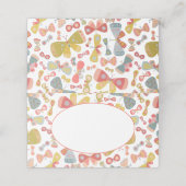 Modernes, pastellfarbenes, grafisches Schmetterlin Platzkarte (Außenseite Aufgefaltet)