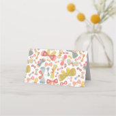 Modernes, pastellfarbenes, grafisches Schmetterlin Platzkarte (Rückseite)