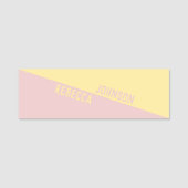 Modernes, pastellfarbenes, hellrosa Duoton Namensschild (Vorderseite)