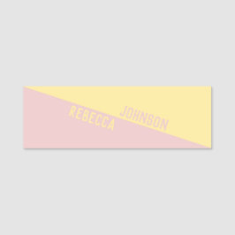 Modernes, pastellfarbenes, hellrosa Duoton Namensschild