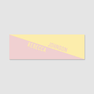 Modernes, pastellfarbenes, hellrosa Duoton Namensschild