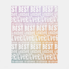 Modernes pastellfarbenes Regenbogen-Meister-Typogr Fleecedecke