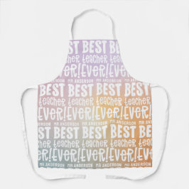 Modernes pastellfarbenes Regenbogen-Meister-Typogr Schürze