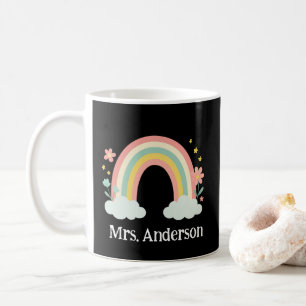 Modernes, pastellfarbenes Regenbogen-personalisier Kaffeetasse