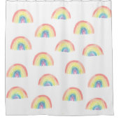 Modernes pastellfarbenes Regenbogenmuster Duschvorhang (Vorderseite)