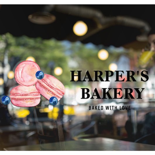 Modernes, pastellfarbenes, rosa Macarons Beruflich Fensteraufkleber