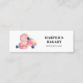 Modernes, pastellfarbenes, rosa Macarons Beruflich Mini Visitenkarte (Vorderseite)