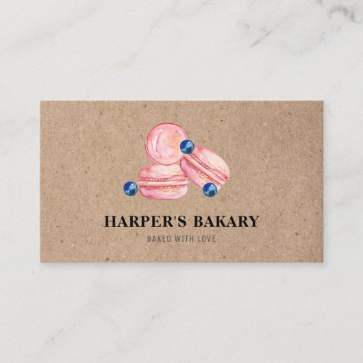 Modernes, pastellfarbenes, rosa Macarons Beruflich Visitenkarte (Vorderseite)