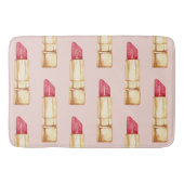 Modernes, pastellfarbenes rosa und rotes Lipstick- Badematte (Vorderseite)