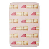 Modernes, pastellfarbenes rosa und rotes Lipstick- Badematte (Vorderseite Vertikal)