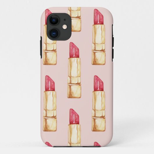 Modernes, pastellfarbenes rosa und rotes Lipstick- Case-Mate iPhone Hülle (Rückseite)