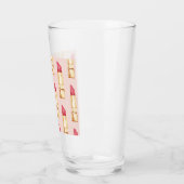 Modernes, pastellfarbenes rosa und rotes Lipstick- Glas (Links)