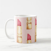 Modernes, pastellfarbenes rosa und rotes Lipstick- Kaffeetasse (Links)