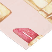 Modernes, pastellfarbenes rosa und rotes Lipstick- Kurzer Tischläufer (Ecke)
