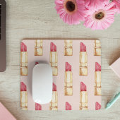 Modernes, pastellfarbenes rosa und rotes Lipstick- Mousepad