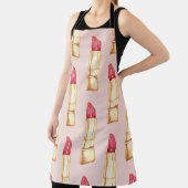 Modernes, pastellfarbenes rosa und rotes Lipstick- Schürze (InSitu)