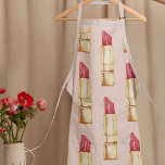 Modernes, pastellfarbenes rosa und rotes Lipstick- Schürze<br><div class="desc">Modernes,  pastellfarbenes rosa und rotes Lipstick-Muster Girl</div>