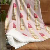 Modernes, pastellfarbenes rosa und rotes Lipstick- Sherpadecke
