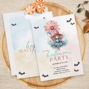 Modernes pastellfarbenes rosafarbenes Halloween-Pa Einladung