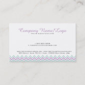 Modernes, pastellfarbenes Zickzack Muster Visitenkarte (Rückseite)