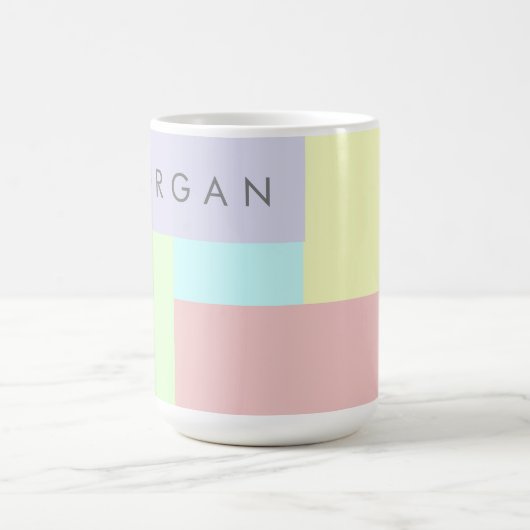 Modernes pastellgeometrisches Monogramm Kaffeetasse (Mittel)