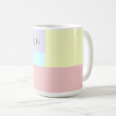 Modernes pastellgeometrisches Monogramm Kaffeetasse (VorderseiteRechts)