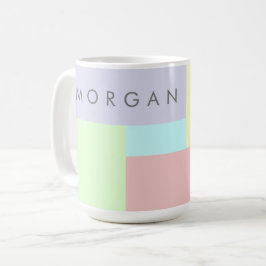 Modernes pastellgeometrisches Monogramm Kaffeetasse