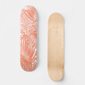 Modernes Pastellgoldtropische korallenrote Palme Skateboard (Vorderseite)