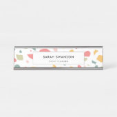 Modernes Pastellmuster Schreibtischnamensplakette (Vorderseite )