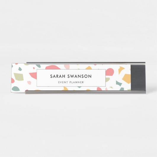 Modernes Pastellmuster Schreibtischnamensplakette (Vorderseite )