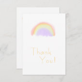 Modernes pastellorangefarbenes Regenbogengeschäft Dankeskarte (Vorne/Hinten)