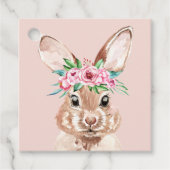 Modernes, pastellrosa Aquarellhaus mit Blume Geschenkanhänger (Vorderseite)