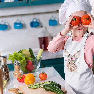 Modernes, pastellrosa Aquarellhaus mit Blume Kinderschürze