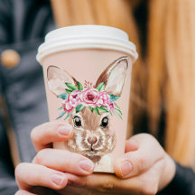 Modernes, pastellrosa Aquarellhaus mit Blume