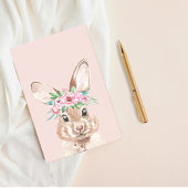 Modernes, pastellrosa Aquarellhaus mit Blume Post-it Klebezettel