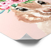 Modernes, pastellrosa Aquarellhaus mit Blume Poster (Ecke)