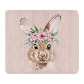 Modernes, pastellrosa Aquarellhaus mit Blume Schneidebrett (Vorderseite)