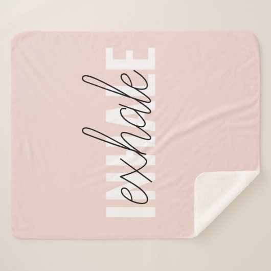 Modernes, pastellrosa, atemberaubendes Zitat Sherpadecke (Vorderseite (Horizontal))
