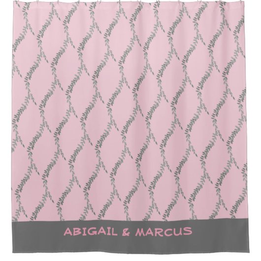 Modernes Pastellrosa Bad Duschvorhang (Vorderseite)