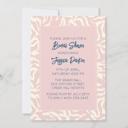 Modernes, pastellrosa Hübsches Brautparty Einladung (Vorderseite)