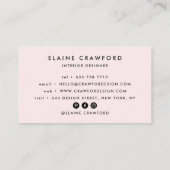 Modernes, pastellrosa Marmormagazin Visitenkarte (Rückseite)